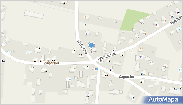 Oleszno, Wschodnia, 1, mapa Oleszno