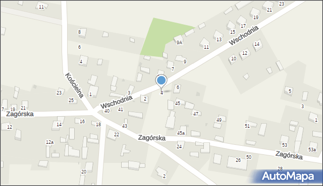 Oleszno, Wschodnia, 4, mapa Oleszno