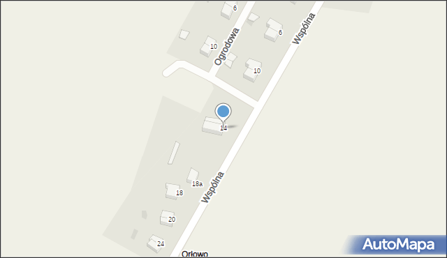 Orłowo, Wspólna, 14, mapa Orłowo