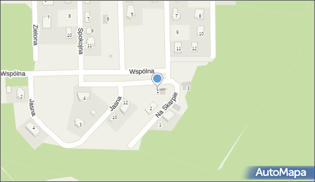Osiecznica, Wspólna, 1, mapa Osiecznica