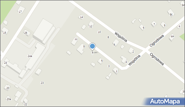 Osiek, Wspólna, 7, mapa Osiek
