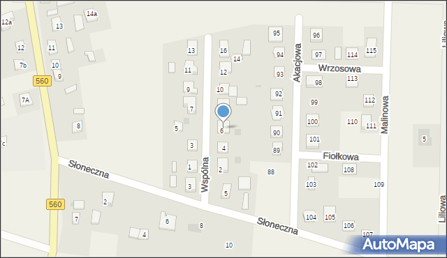 Osiek, Wspólna, 6, mapa Osiek