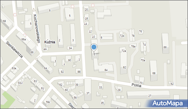 Ostrowiec Świętokrzyski, Wspólna, 2, mapa Ostrowiec Świętokrzyski