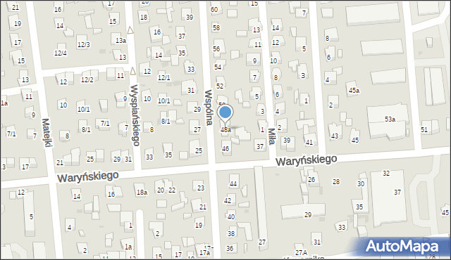 Ostrowiec Świętokrzyski, Wspólna, 48a, mapa Ostrowiec Świętokrzyski