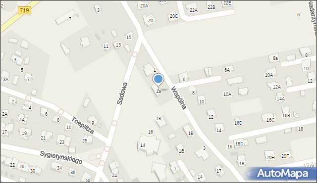 Otrębusy, Wspólna, 1a, mapa Otrębusy