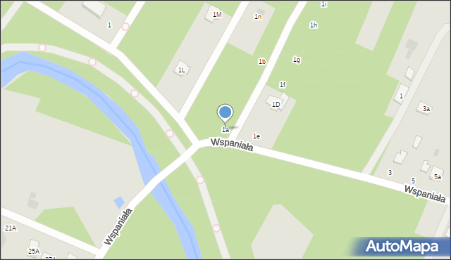 Otwock, Wspaniała, 1a, mapa Otwock