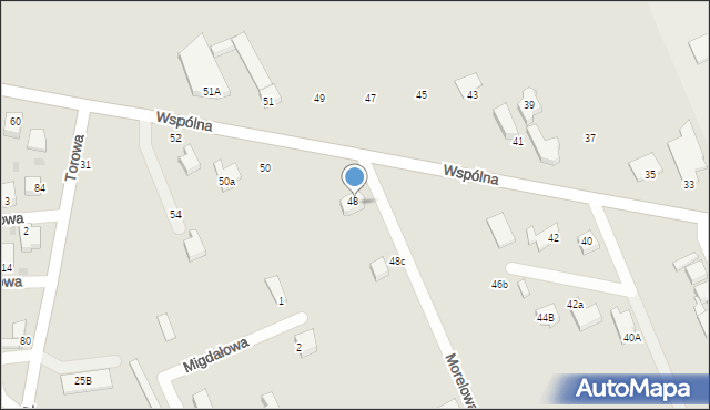 Pabianice, Wspólna, 48B, mapa Pabianic