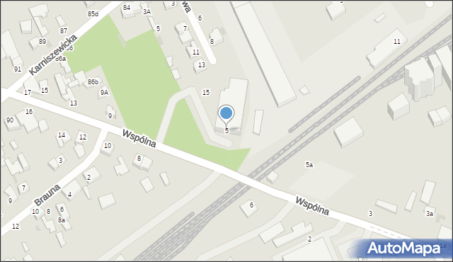 Pabianice, Wspólna, 5, mapa Pabianic