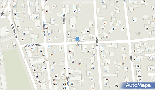 Piaseczno, Wschodnia, 12, mapa Piaseczno