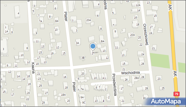 Piaseczno, Wschodnia, 17, mapa Piaseczno