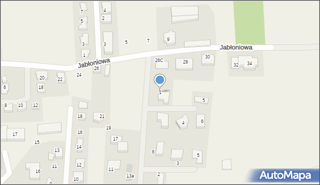 Pierwoszyno, Wschodnia, 1, mapa Pierwoszyno