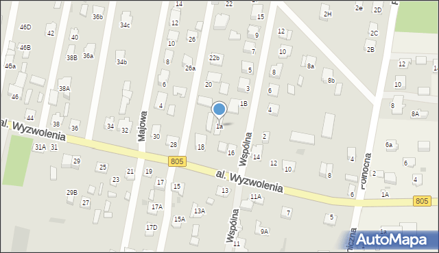 Pilawa, Wspólna, 1a, mapa Pilawa