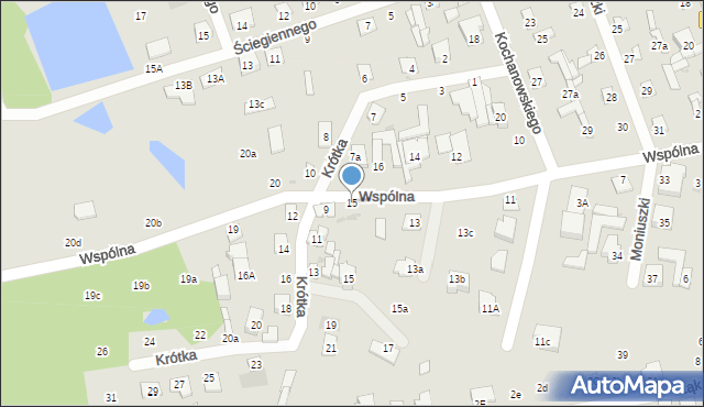 Pionki, Wspólna, 15, mapa Pionki