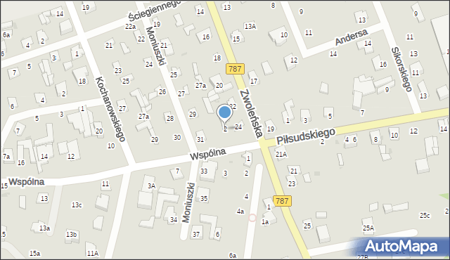 Pionki, Wspólna, 2, mapa Pionki