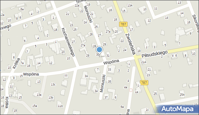 Pionki, Wspólna, 6, mapa Pionki