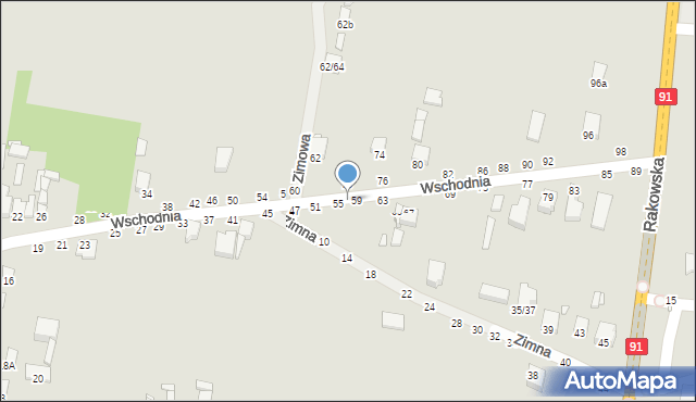 Piotrków Trybunalski, Wschodnia, 57, mapa Piotrków Trybunalski