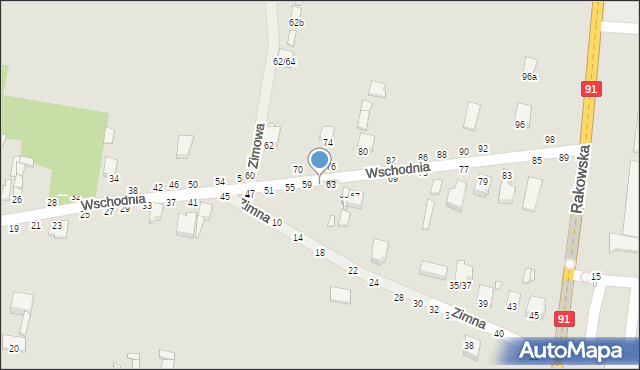 Piotrków Trybunalski, Wschodnia, 61, mapa Piotrków Trybunalski