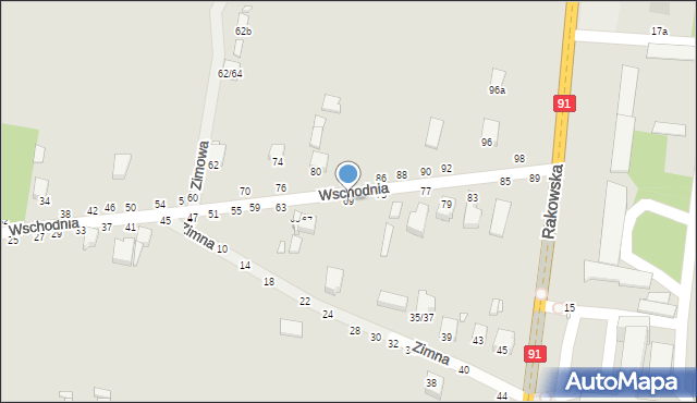 Piotrków Trybunalski, Wschodnia, 69, mapa Piotrków Trybunalski