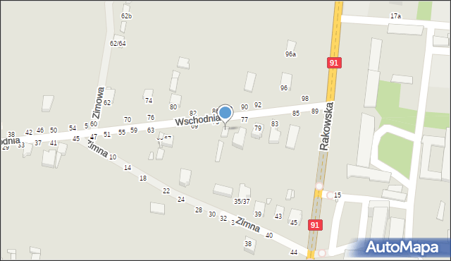 Piotrków Trybunalski, Wschodnia, 75, mapa Piotrków Trybunalski