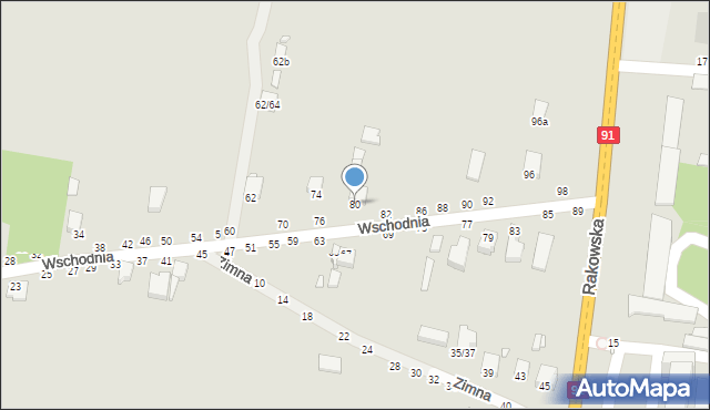 Piotrków Trybunalski, Wschodnia, 80, mapa Piotrków Trybunalski