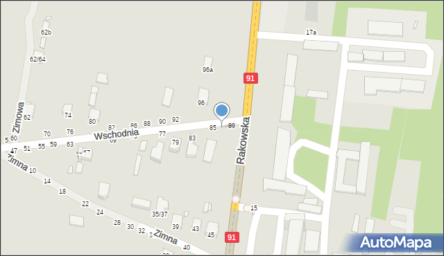 Piotrków Trybunalski, Wschodnia, 87, mapa Piotrków Trybunalski