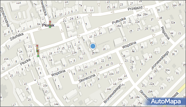 Płońsk, Wspólna, 15, mapa Płońsk