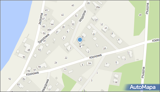 Pluski, Wspólna, 4, mapa Pluski