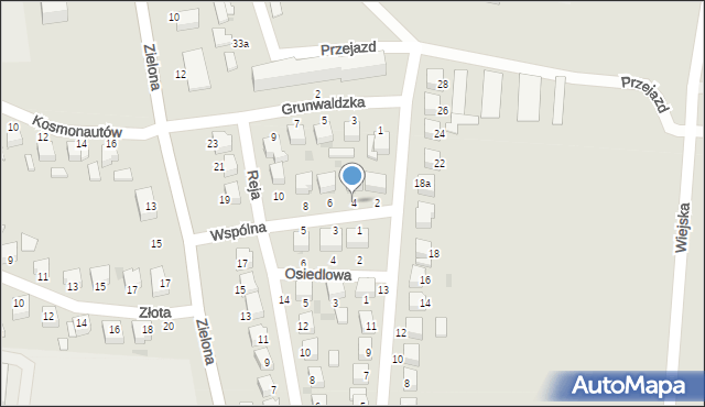 Poddębice, Wspólna, 4, mapa Poddębice