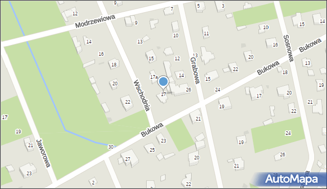 Podkowa Leśna, Wschodnia, 17, mapa Podkowa Leśna