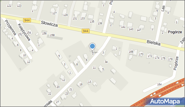 Pogórze, Wspaniała, 2, mapa Pogórze