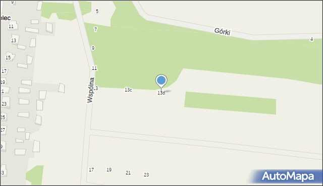 Pogorzelec, Wspólna, 13d, mapa Pogorzelec
