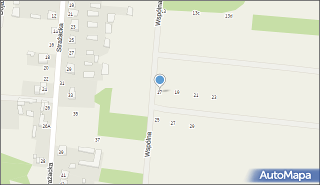Pogorzelec, Wspólna, 17, mapa Pogorzelec