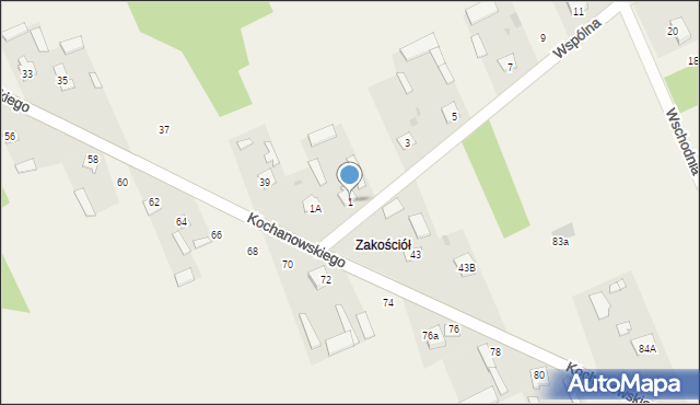 Policzna, Wspólna, 1, mapa Policzna