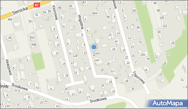 Pomiechówek, Wspólna, 11, mapa Pomiechówek