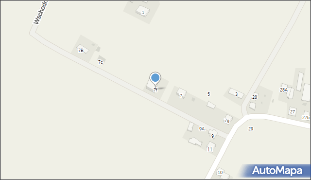 Poniatów, Wschodnia, 7f, mapa Poniatów