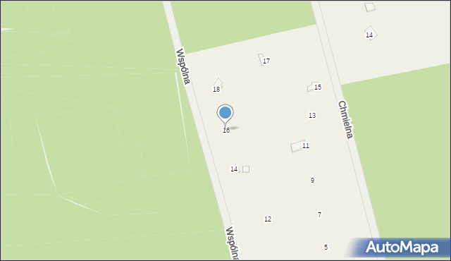 Popowo-Letnisko, Wspólna, 16, mapa Popowo-Letnisko