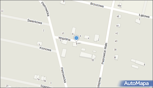 Prusice, Wspólna, 3, mapa Prusice