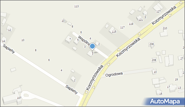 Prusy, Wspólna, 1, mapa Prusy