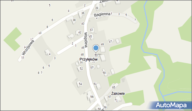 Przyłęków, Wspólna, 53, mapa Przyłęków