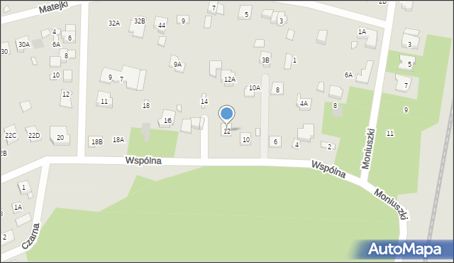 Puszczykowo, Wspólna, 12, mapa Puszczykowo