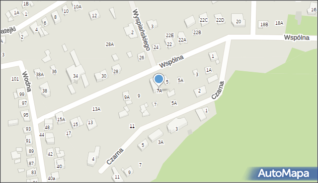 Puszczykowo, Wspólna, 7A, mapa Puszczykowo