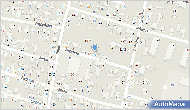 Radom, Wspólna, 10, mapa Radomia