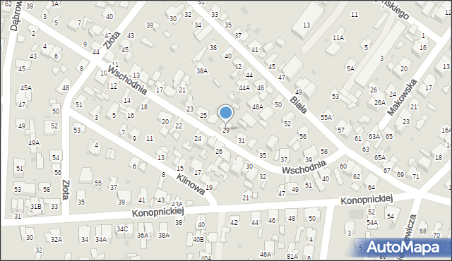 Radom, Wschodnia, 29, mapa Radomia