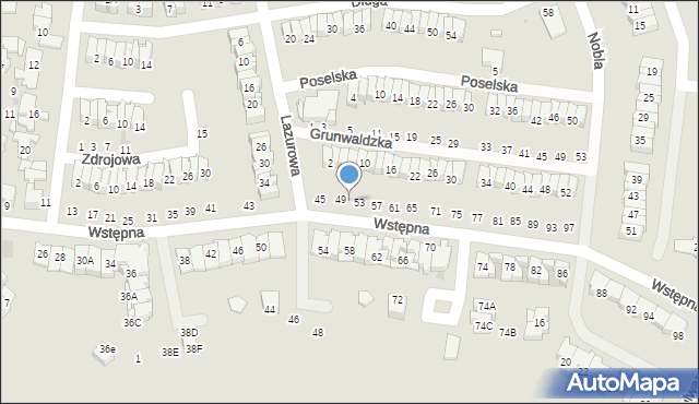 Radom, Wstępna, 51, mapa Radomia