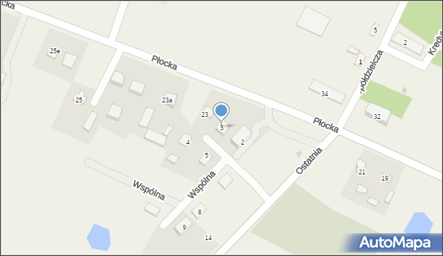 Radzanowo, Wspólna, 3, mapa Radzanowo