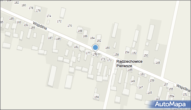 Radziechowice Pierwsze, Wspólna, 175, mapa Radziechowice Pierwsze