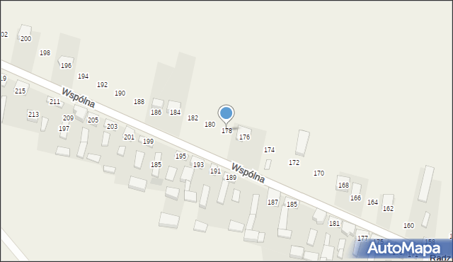 Radziechowice Pierwsze, Wspólna, 178, mapa Radziechowice Pierwsze