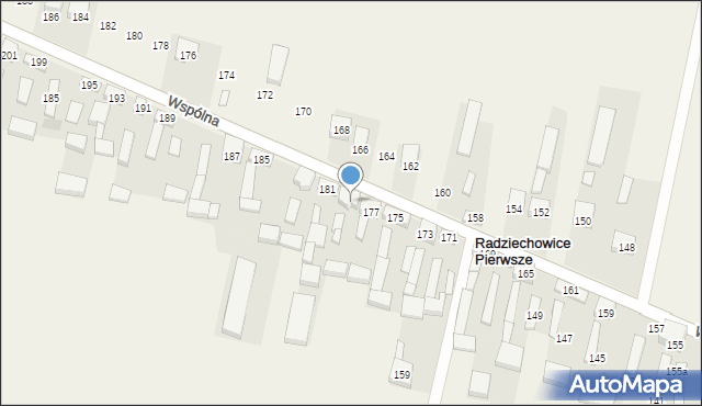 Radziechowice Pierwsze, Wspólna, 179, mapa Radziechowice Pierwsze