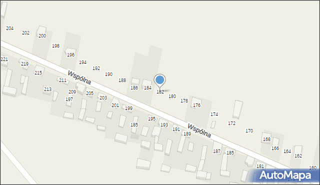 Radziechowice Pierwsze, Wspólna, 182, mapa Radziechowice Pierwsze