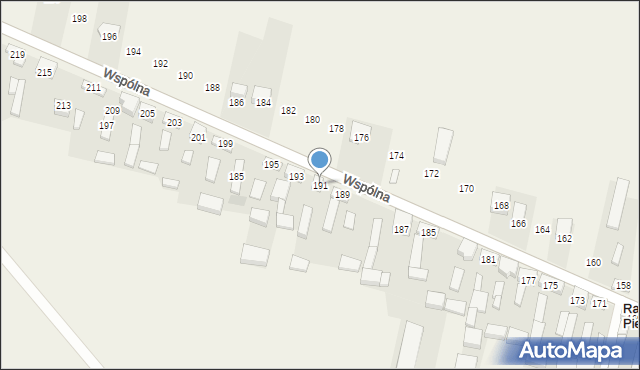 Radziechowice Pierwsze, Wspólna, 191, mapa Radziechowice Pierwsze